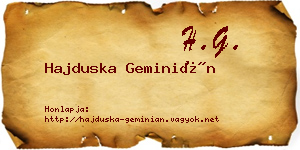 Hajduska Geminián névjegykártya